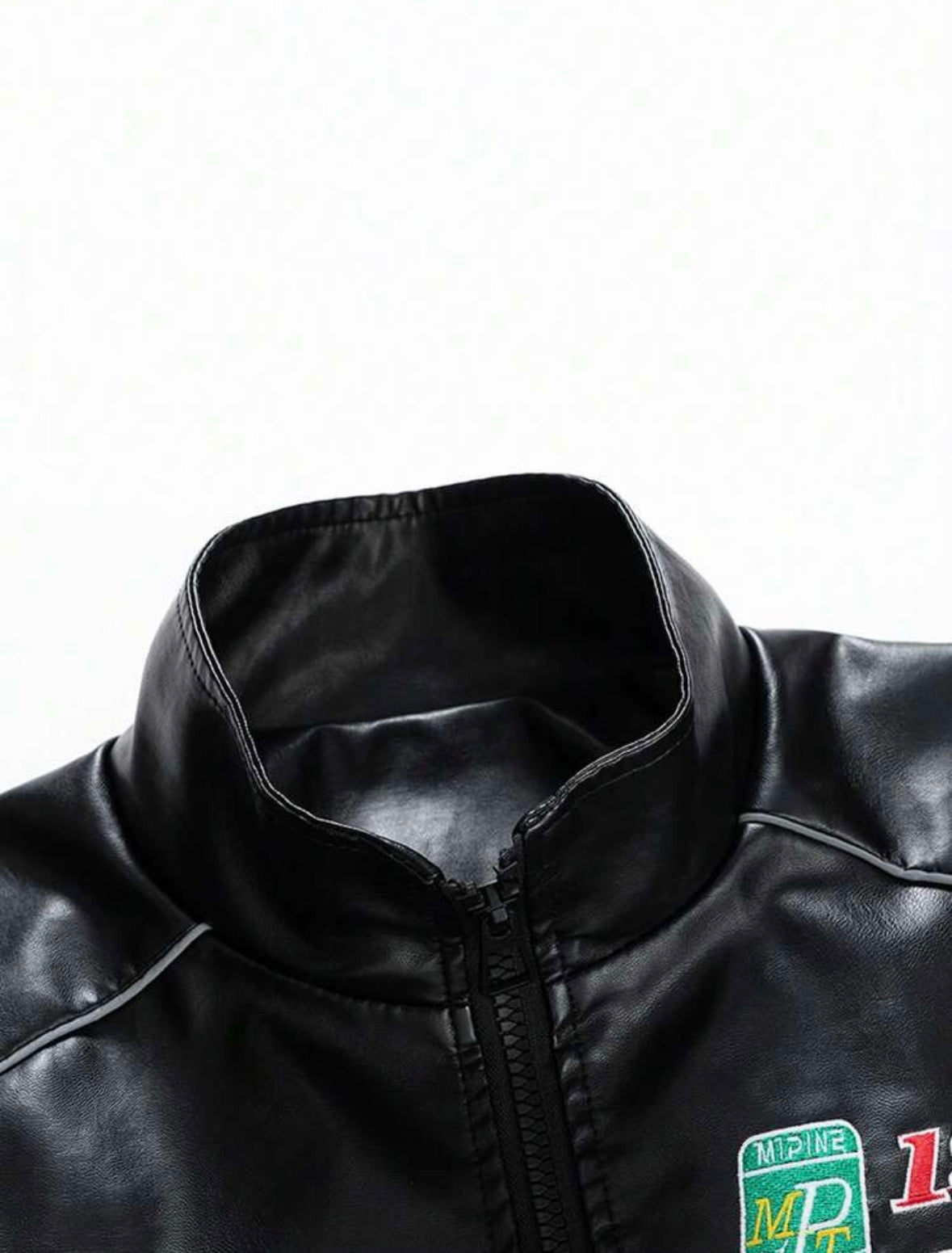Men Long Sleeve Printed PU Leather Jacket, For Fall, Grunge