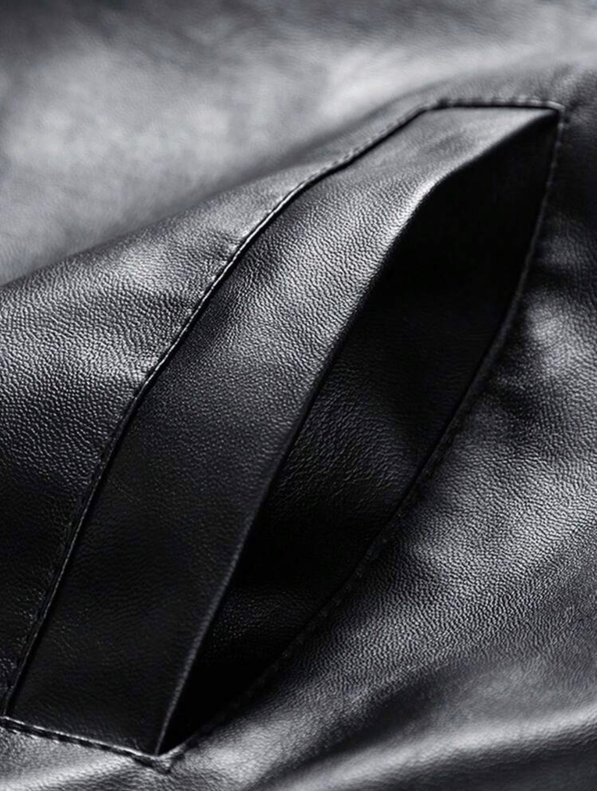 Men Long Sleeve Printed PU Leather Jacket, For Fall, Grunge