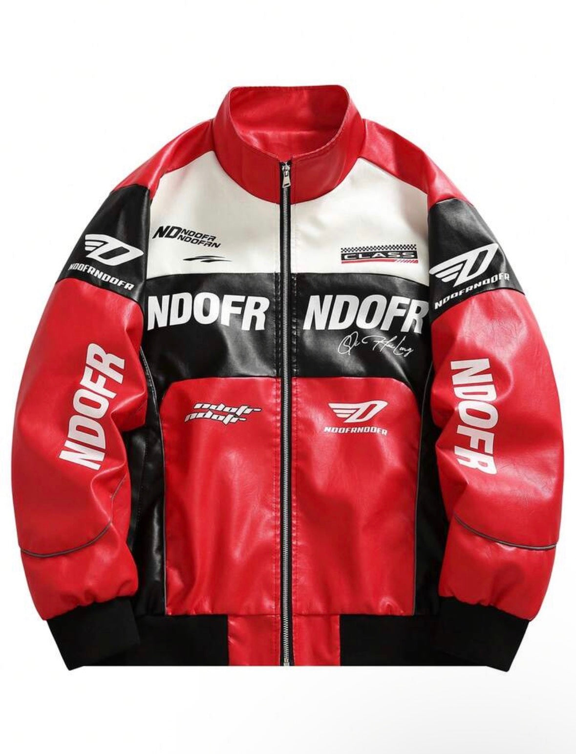 Urban & Co. Midnight Racer Leather Jacket(Red)