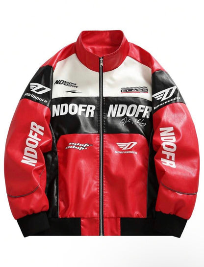 Urban & Co. Midnight Racer Leather Jacket(Red)