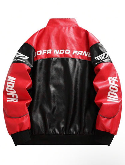Urban & Co. Midnight Racer Leather Jacket(Red)