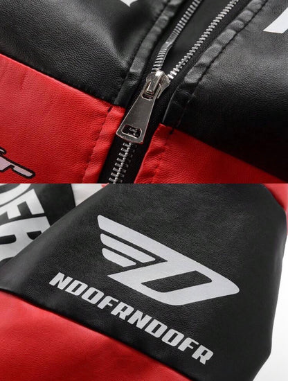 Urban & Co. Midnight Racer Leather Jacket(Red)